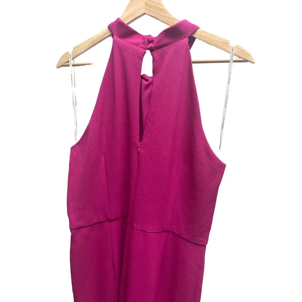 Julia Jordan NWT Knot Neck Neon Pink Halter Jumpsuit - Picture 9 of 10